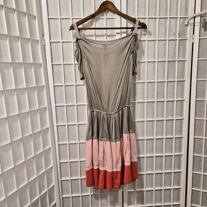 Nina Ricci Colorblock Tie Open Back Dress Sz 36